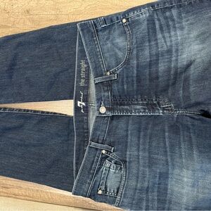 7 For All Mankind Men's Dark Blue Straight Jeans